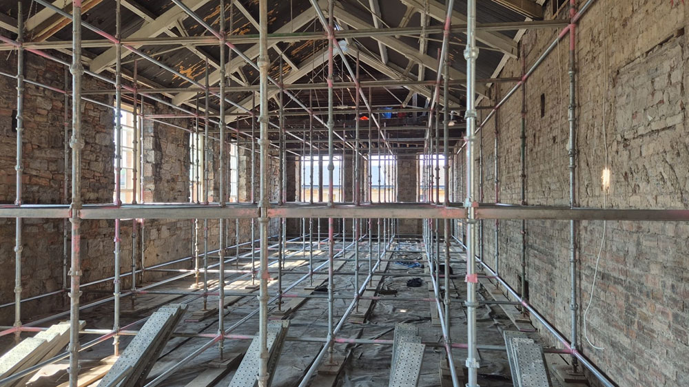 Glasgow cantilever scaffolding