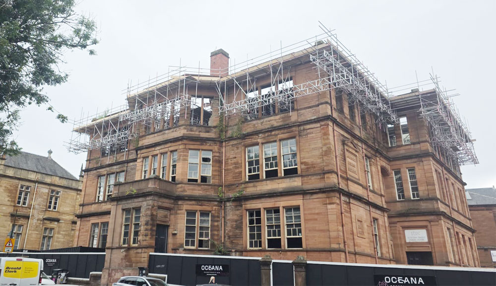 Glasgow cantilever scaffolding