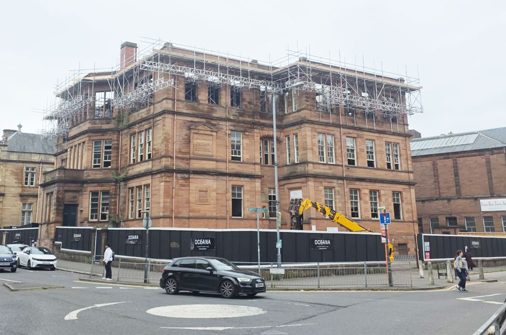 Glasgow cantilever scaffolding