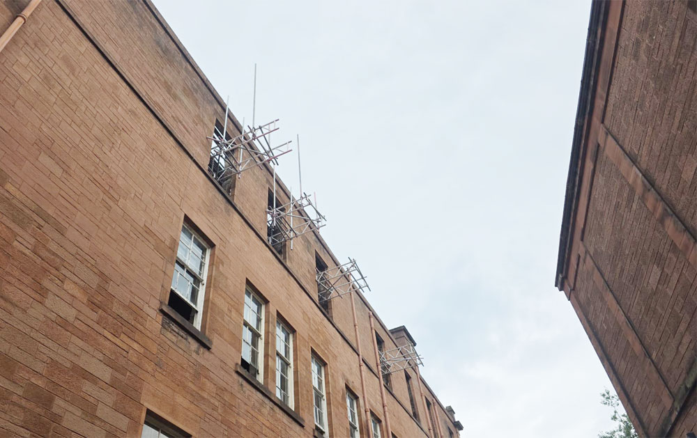 Glasgow cantilever scaffolding